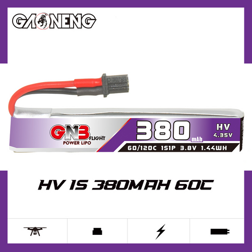 GAONENG GNB 1S 380mAh 3.8V 60C 120C A30 connector Cabled RC LiPo Battery for FPV Drone Blade Inductrix GNF HV LiHV