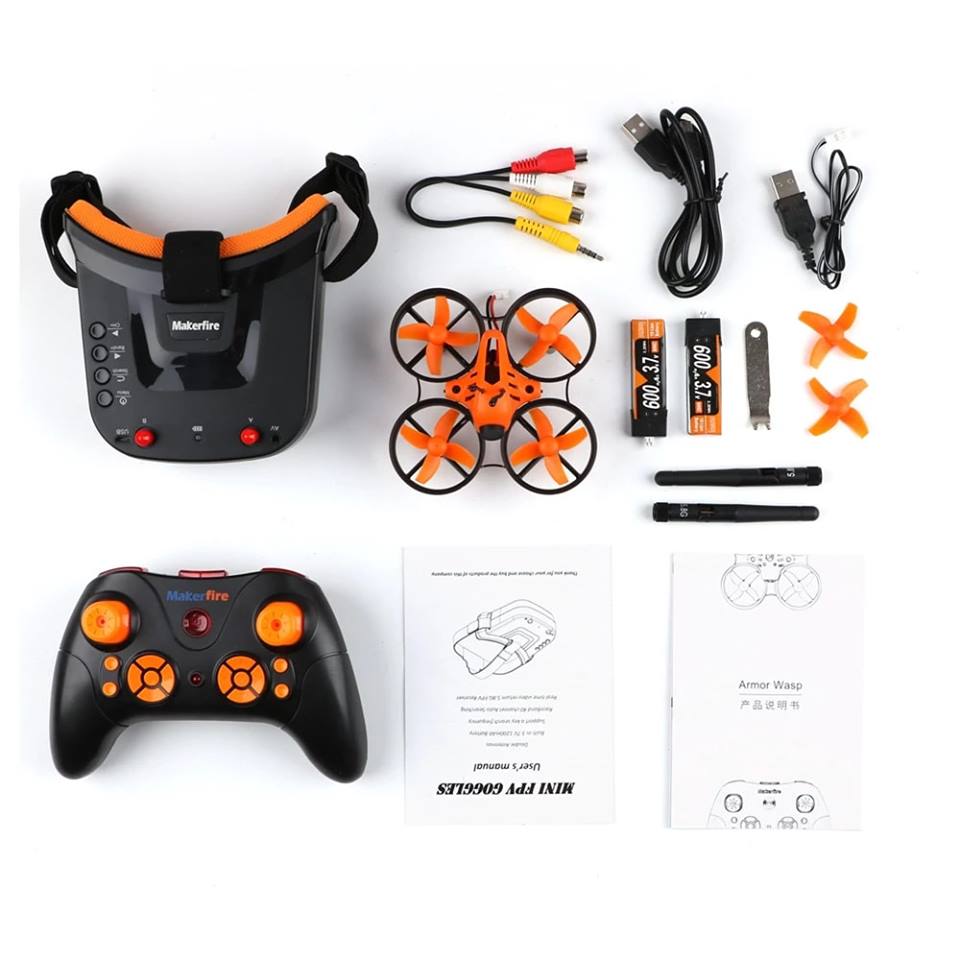 makerfire fpv goggles Makerfire Armor WASP RTF with Goggles – FPVTHAI