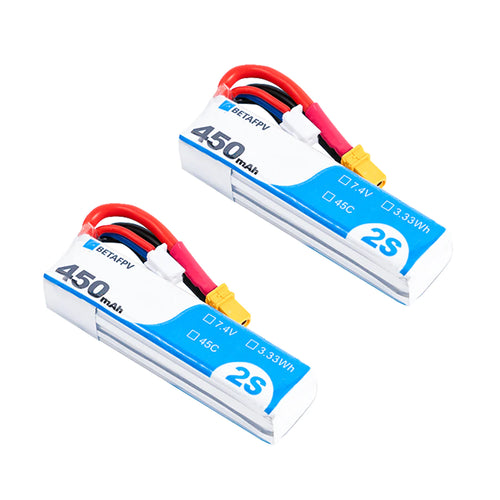 2S 450mAh 80C Lipo Battery Betafpv 1 pcs