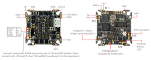 Happymodel CrazyF411 ELRS AIO 4in1 Flight controller built-in UART 2.4G ELRS and 20A ESC for Toothpick