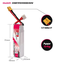 Load image into Gallery viewer, GNB 3S 720mAh 11.4V 100C XT30 LiPo LiHV Battery