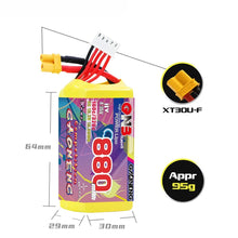Load image into Gallery viewer, GAONENG GNB LiHV 4S 15.2V 880mAh 160C XT30 LiPo Battery