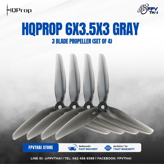 HQPROP 6x3.5x3 gray 3 Blade Propeller (Set of 4)