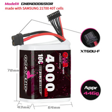 Load image into Gallery viewer, แบตเตอรี่ GAONENG GNB 6S 22.2V 4000mAh 10C XT60 Li-ion Battery made with Samsung 21700 for longrange FPV drone plane fix wings สำหรับโดรน li-ion