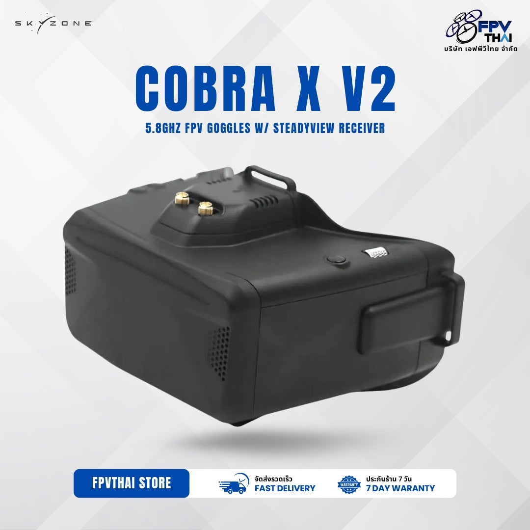 skyzone v2 goggles SKYZONE Cobra X V2 5.8GHz FPV Goggles w/ SteadyView Receiver – FPVTHAI