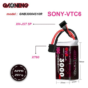 GAONENG GNB 4S 14.8V 3000mAh 10C XT60 Li-ion Battery made with Sony 18650 VTC6