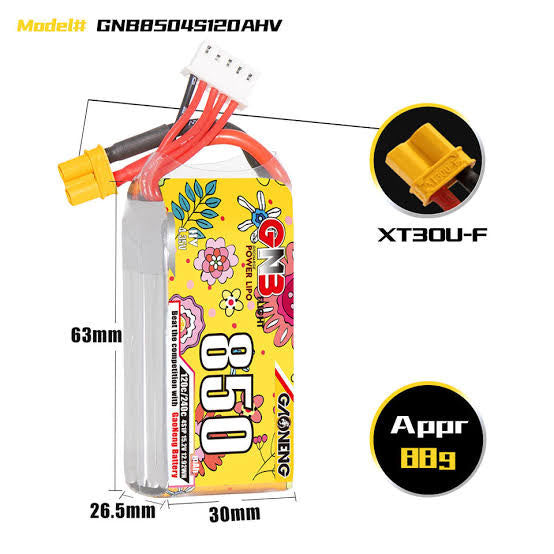 GNB 4S 15.2V 850mAh LiHV Battery
