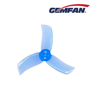 Gemfan 2 Pairs Hulkie 2040 2.0X4.0 PC 3-blade Propeller CW CCW for 0806-1105 Motor RC FPV Racing Drone - clear blue and clear white