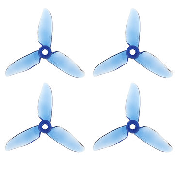 2 Pairs Dalprop Cyclone T3056C PRO 3 Inch 3 Blade Propeller PC+ABS Clover Prop Transparent Blue