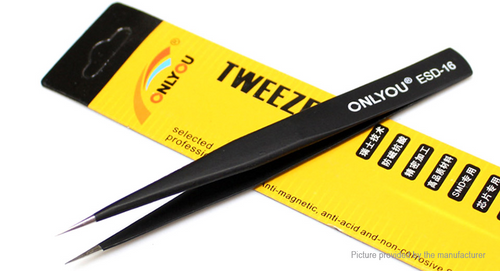 ONLYOU ESD-16 Stainless Steel Precision Straight Tweezers