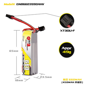 GAONENG GNB 3S 11.4V HV 660 MAH  90C LiPo Battery XT30 connector FPV DRONE