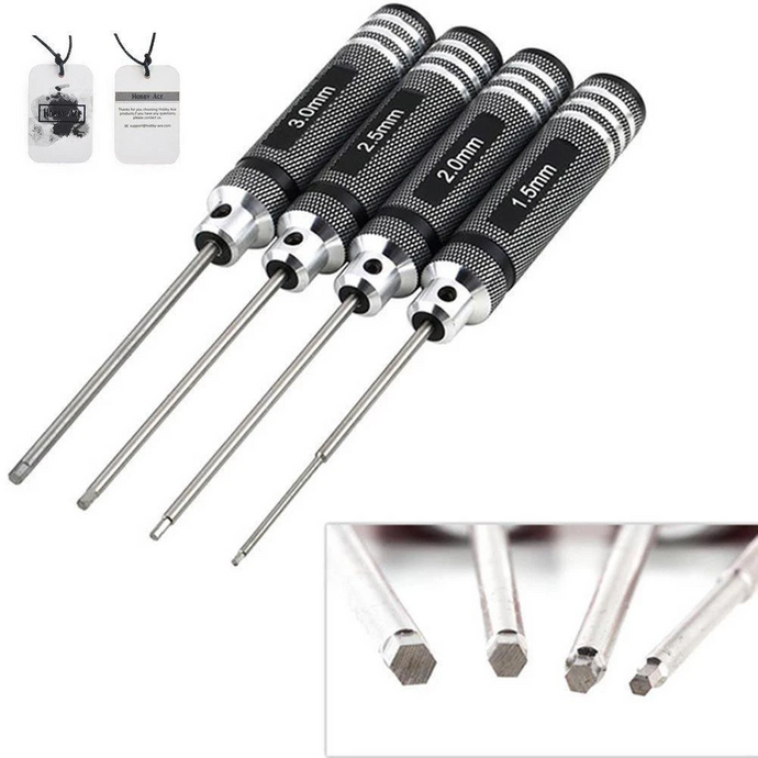 4pcs Hex Screw driver Tools Kit Set for RC Helicopter (1.5mm 2.0mm 2.5mm 3.0mm)