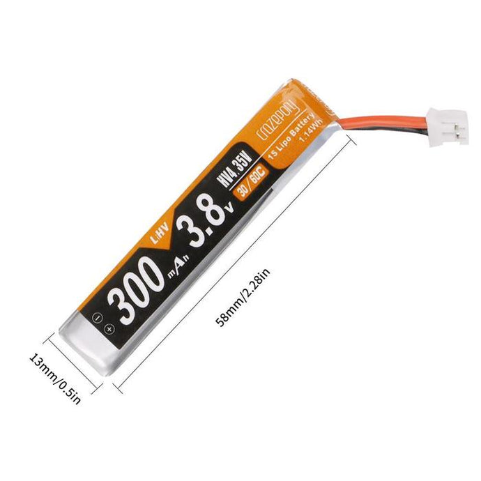 Crazepony 1pc 300mah 1S HV 3.8V Lipo Battery 30C JST-PH 2.0 25mm Cable