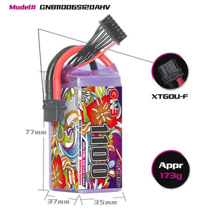 GAONENG GNB 1100MAH 22.8V 6S 120C XT60 HV High Voltage Brushless FPV Quads QuadCopter HeliCopter MultiCopte Freestyle Drone UAV